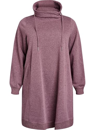 Zizzi Flash Damen Große Größen Sweatshirtkleid Taschen Größen Gr S Port Royal Melange
