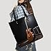 BWQJKUO Fashionable Large-capacity Musical Instrument Guitar Printed Leather Handbag, A Versatile Choice for Commuting, Traveling, And Daily Use