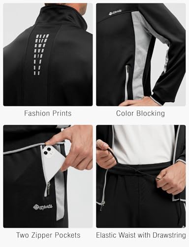 Image of Rdruko Men's Athletic Casual Tracksuit 2 Piece Full Zip Jacket Sweatsuit Outfit Jogger Fleece Set