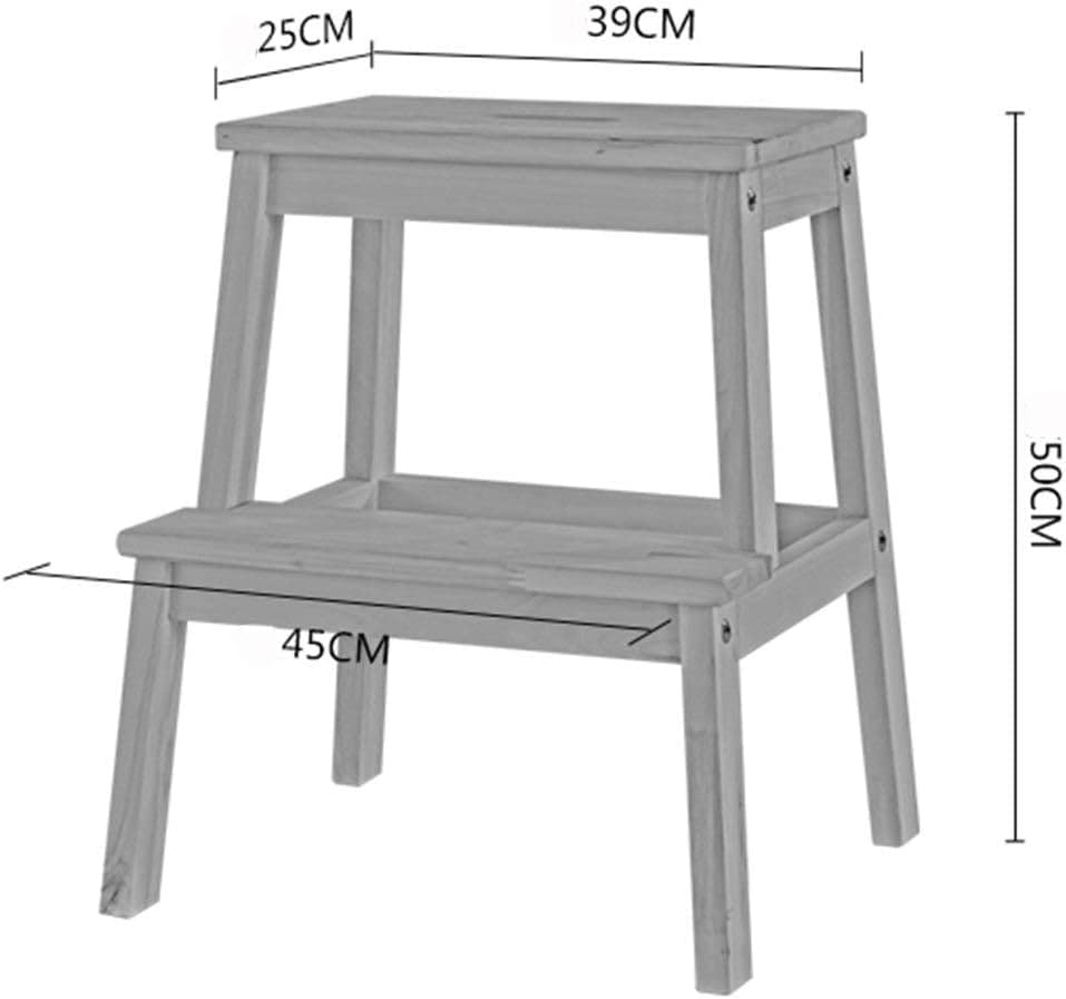Taburete de madera OKUOKA de 39x25 cm y escalón bajo multiusos 2