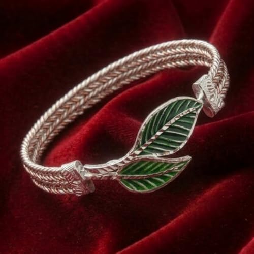 Image of Parasmoni silver green noya bangles for women's