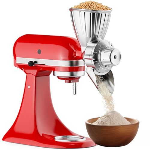 Image of FOCOLLK Grain Mill Attachment for KitchenAid, 9 Levels Flour Mill Grinder