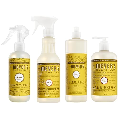 Mrs. MEYERS Variety 1 Room Freshener 8 OZ 1 Liquid Dish Soap 16 OZ 1 Liquid Hand Soap 12.5 OZ 1 Multi-Surface Cleaner 16 OZ 1 CT (Daisy)