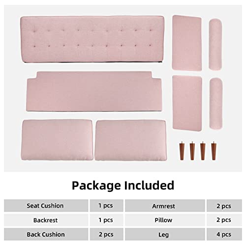 Koorlian Pink Couches, 68 Inch Fabric Loveseat Sofa #TOP6