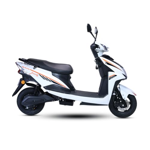 Image of AMO Electric Scooter Single Light Lithium Battery 60-70 Km Range Low Speed with Portable Charger Non RTO in White