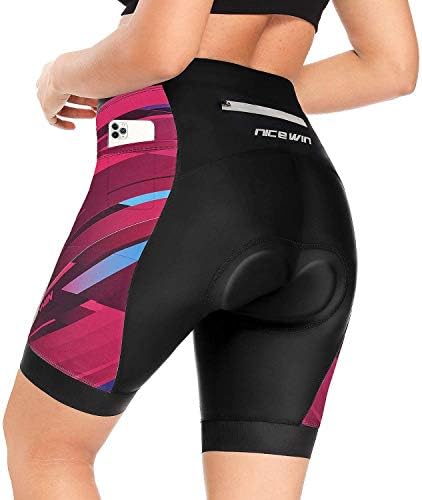 NICEWIN Biker Shorts for Women Padded Cycling Tights High Waist Riding Short Leggings