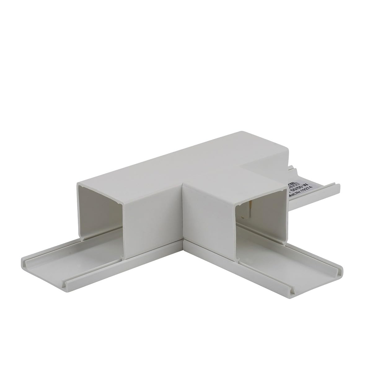 50mm x 50mm 2" x 2" PVC White Electrical Cable Cover Maxi Trunking + Bends (1 x 50mm x 50mm Tee Piece Only) โ image 1