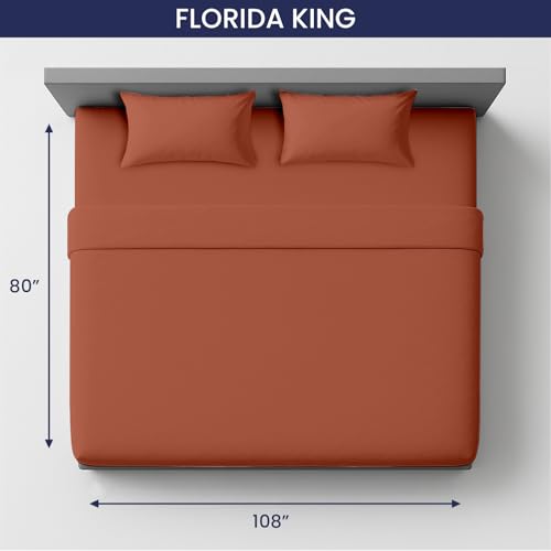 Image of SGI bedding 108 inch W x 80 inch L 4Pc Florida King Sheet Set 100% Egyptian Cotton - 600 Thread Count, Fits 18 inch Deep Pocket - Soft Breathable Oversized Sheets, for Extra Large Beds - Terracotta