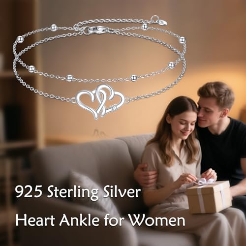 Image of TIGER RIDER Dragonfly Anklet Sterling Silver Dragonfly Gifts Jewelry for Women with Crystal Birthday Anniversary