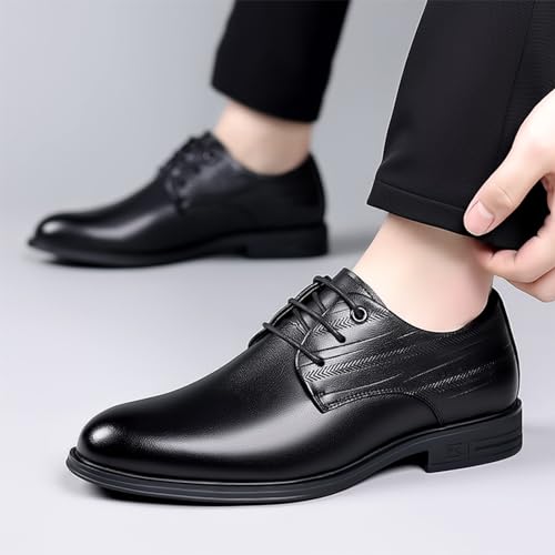 Men's Leather Formal Oxford Shoes Classic Lace-Up Dress Shoes Business Wedding Work Derby Shoes4
