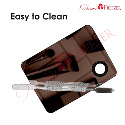 Image of Brain Freezer Shiny Makeup Palette With Stainless Steel Square Shape Spatula, Rose Golden 100 g