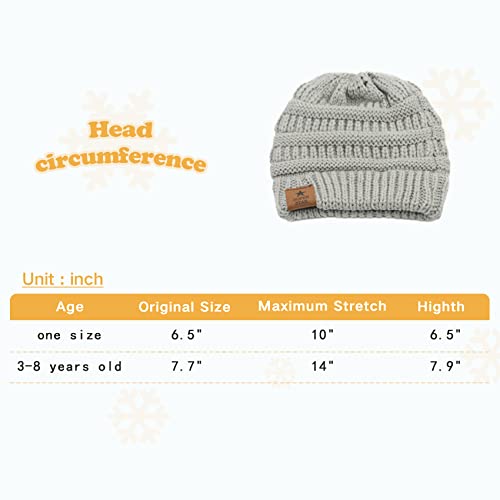 Durio Soft Warm Knitted Baby Hats Caps Cute Cozy Chunky Winter Infant Toddler Baby Beanies For Boys Girls 3 Pack Black & Light Grey & Navy #TOP2