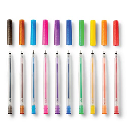 Image of Cricut Glitter Gel Pens (Set of 10), Add Glitter to Cards, Paper, Decor, and More, for Use Maker and Explore Cutting Machines, (Medium Point, 0.8mm, Rainbow)