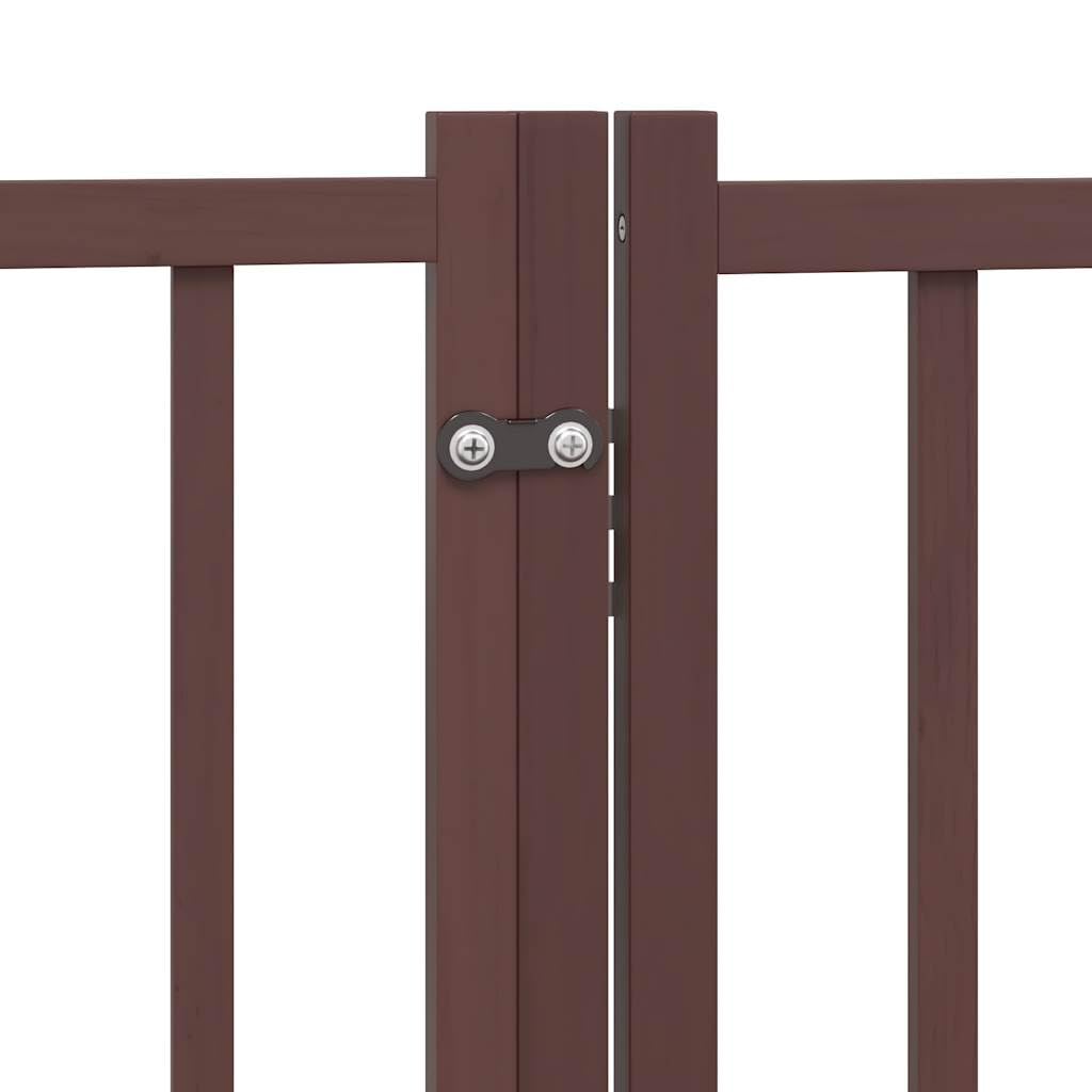 Homgoday Puerta de Perros Plegable 10 Paneles Madera álamo marrón 800 cm Barrera para Perros Plegable Valla para Mascotas Pequeña Barrera de Seguridad para Escalera Pasillo