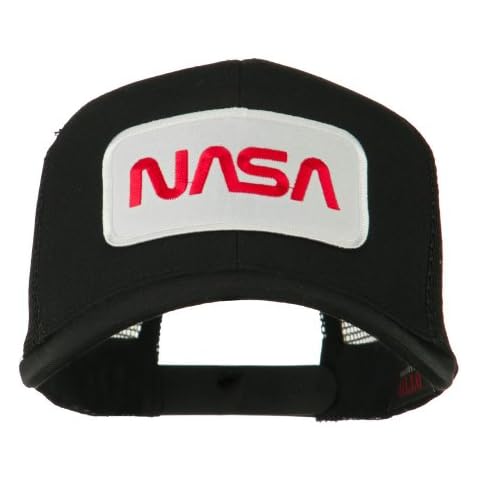 e4Hats.com NASA Logo Embroidered Patched Mesh Back Cap - Black OSFM Cover