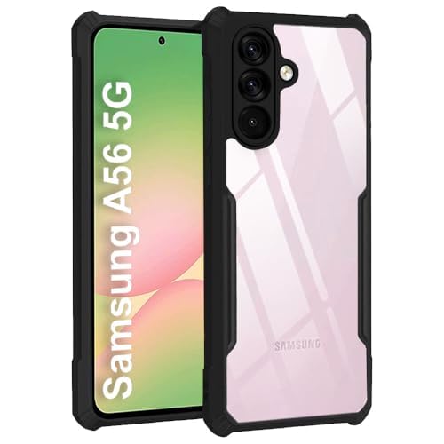 TOUCCH Samsung A56 5G Clear Bumper Case | Shock Proof Design & 360 Degree Protection| Transparent Case for Samsung A56 5G | PC&TPU - Black