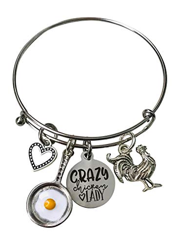 Harper Olivia Crazy Chicken Lady Bracelet Cluster Bangle Stainless Steel ...