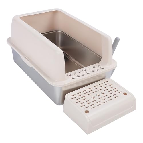 Arenero para Gatos de Acero Inoxidable Extra Grande con Lados Altos miniatura 2