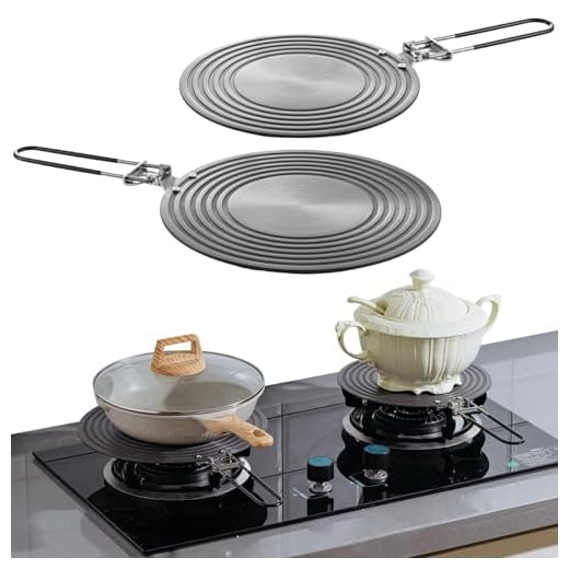 Tujoe 2 Pcs Simmer Plate for Gas Stove 11 Inches and 9.5 Inches Heat Diffuser Round Stove Diffuser with Anti Scalding Handle for Electric Stove Pot Cookware Protection Accessories