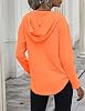 Cuptacc Hoodies For Women Uk Waffle V Neck With Drawstring Fashion Long Sleeve Pullovers Oversized Casual Basic Sweatshirt With Pocket Fluorescent Orange XL #1