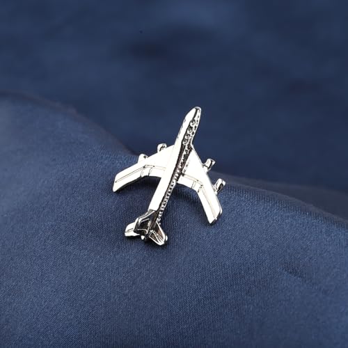 Image of SEIRAA Airplane Brooch Pin Aircraft Brooches For Pilot Flight Attendants Aviation Plane Jewelry