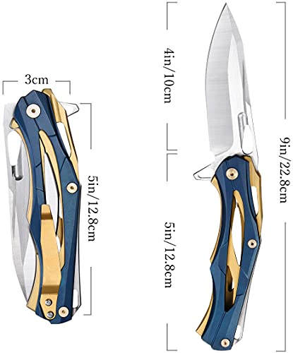 Eafengrow Ef204 Folding Pocket Knife,D2 Blade Steel Handle Liner Lock With Clip Outdoor Camping Hiking Tactical Edc Tool (Ef204-Colorful) #TOP1