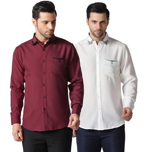 Image of TAGDO Men's Full Sleeve Shirt | Pocket Design and Spread Collar Shirt for Man (2054)