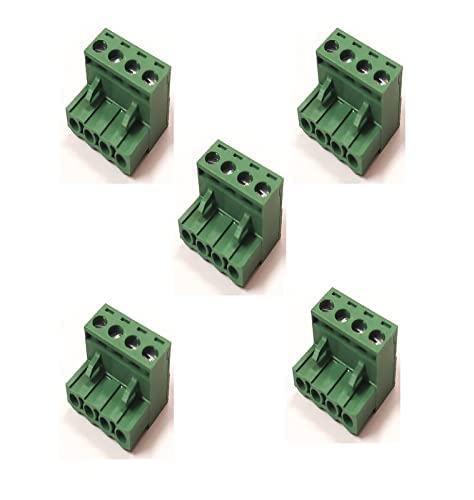 ESPtronics 5 Pcs 4 Pin Right Angle Screw Terminal Block Female Connector 300V/15A, 28-12 AWG 5085 Connecrtor Plug in Type Screw XY2500 Connector - 5.08mm Terminal Connector (B0BM7F973H) Amazon Price History, Amazon Price Tracker
