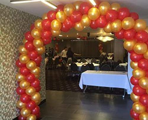 Image of AMFIN (Pack of 25) 10 inch Metallic Balloons Golden and Red for Birthday Decoration, Decoration for Weddings, Engagement, Baby Shower, Anniversary Party, Theme - Golden & Red