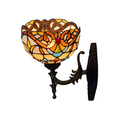 GAUUA Lampada da Parete in Vetro Colorato Barocco Tiffany, Lampada da Terra Soggiorno/corridoio, E27