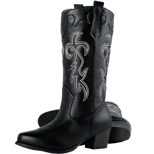 Comparativas de Canyon gran canyon que puedes comprar esta semana. 20 Canyon Trails Botas vaqueras clásicas bordadas con puntera puntiaguda para mujer, Negro, 9 US