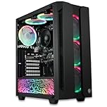 XUM Elite Prebuilt Gaming PC: AMD Ryzen 5 5600G, Radeon Vega 7 Integrated Graphics, 16GB DDR4 RAM, 256GB NVMe SSD, 1TB HDD, 500W PSU 80+ Bronze, aRGB, WiFi 5, Windows 11 Home, Entry Level, Black Case
