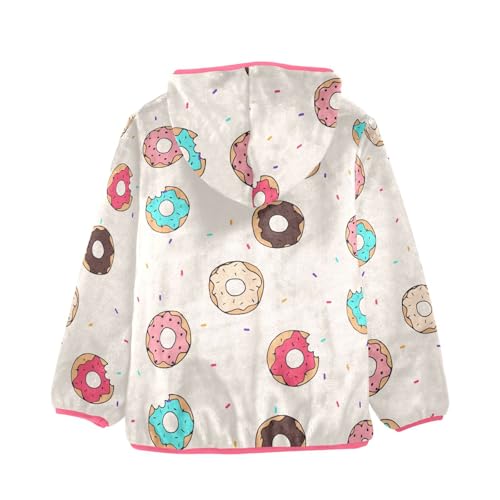 OTVEE Seamless Cut Cartoon Colorful Donuts Kids Hoodie Jacket Fall Spring Full Zip Warm Outwear Coat2
