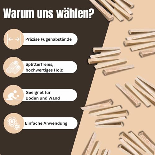 HaWe 550.02 Fliesenkeile 1000 Stück aus Holz