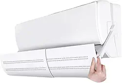 Defletor de Ar Condicionado Ajustável, Plástico Branco, 58-100cm, Direcionador Universal de Vento com Regulagem de Ângulo, 103x19x18cm