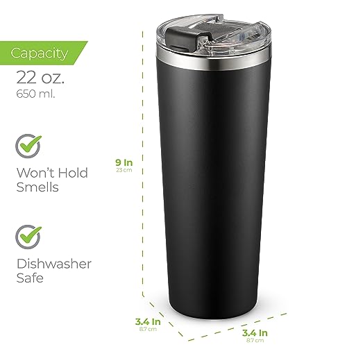 Image of SIPX Triple-Insulated Tumblers - 22oz. Premium Modern Tumbler With Lid, insulated Cup Keeps Hot For 6 Hours, Stainless Steel Tumbler Made Of Sustainable Material, Coffee Travel Mug For Home & Office