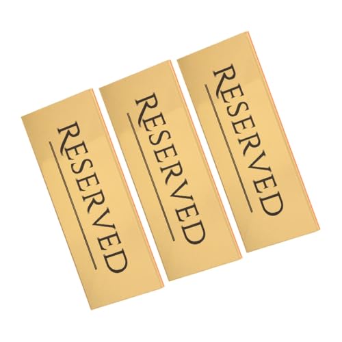 Cabilock 3pcs Wedding Reserved Signs Elegant Seating Sign for Events Restaurants Banquets Lightweight Convenient Table Decor for Seat Reservations