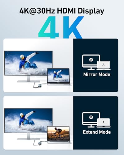 Acer USB C Hub, 7 in 1 USB C to HDMI Splitter, 2 USB 3.1 GEN1 and 5Gbps Type-C Data Port, USB C Adapter with 4K HDMI Port, PD 100W Charging, SD Card Reader, for iPad Pro MacBook Pro Acer Laptops - Image 4