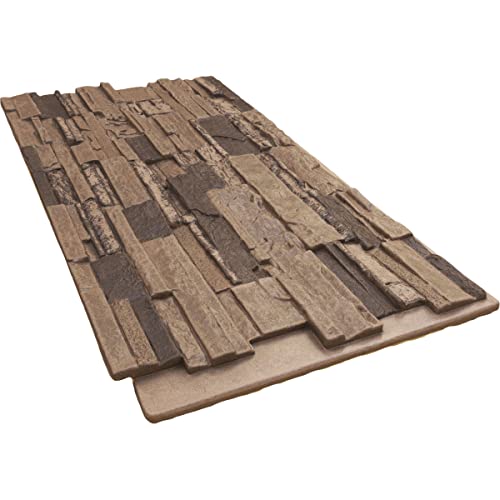 Ekena Millwork Pnu24X48Casr Cascade Stacked Stonewall Faux Stone Siding Panel, 48 5/8"W X 24 3/4"H X 1 1/4"D, Smokey Ridge #TOP5