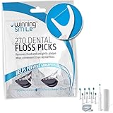 Floss Picks - High Quality Disposable Dental Flossers - The Perfect Pick for Adults and Kids with Braces - Pack of 270 Tooth Flossing Tools