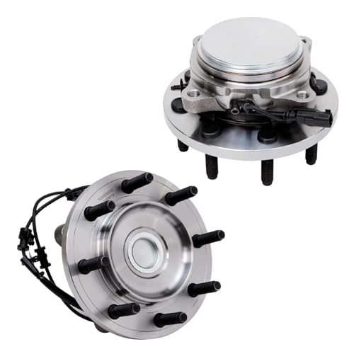 Image of Detroit Axle Replacement for 2012 2013 2014 Ram 2500 3500 [2WD], Front Drilled Brake Rotors w /Ceramic Pads Wheel Hub & Bearing Assembly - 6pc