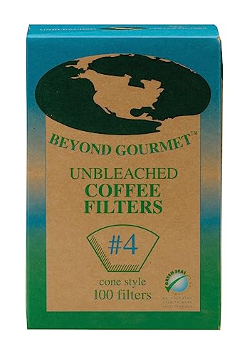HIC Kitchen Beyond Gourmet Coffee, 4 Filter Cone, 100 Count, Brown
