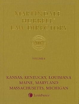 Hardcover Martindale Hubbell Law Directory 2007: KS, KY, LA, ME, MD, MA, MI Book