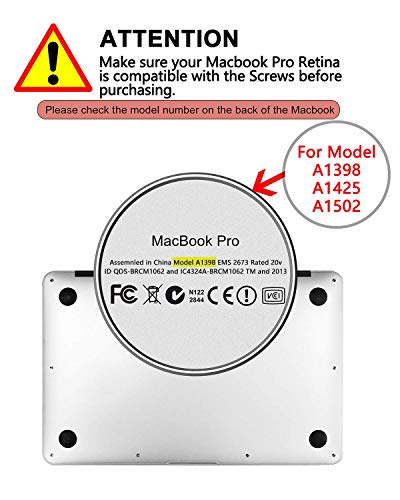 Dprui Bottom Case Rubber and Screws Set + Screwdriver for MacBook Pro Retina A1425 A1502 A1398 13 inch 15 inch - Image 6