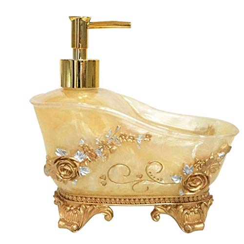 Dispensador de jabón europeo de 600 ml dispensador de jabón botella loción botella de gel de ducha botella de gel de baño botella de cocina manual (color: oro)