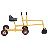 GLACER Kids Ride On Sand Digger with Wheels, Sandbox Digger Excavator Toy w/ Rotatable Seat, Kids...