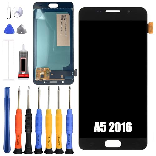 ERYNK Pantalla TFT para Samsung Galaxy A5 2016 [función INo Fingerprint Function] [5.0 pulgadas] Pantalla LCD táctil digitalizador con juego de herramientas