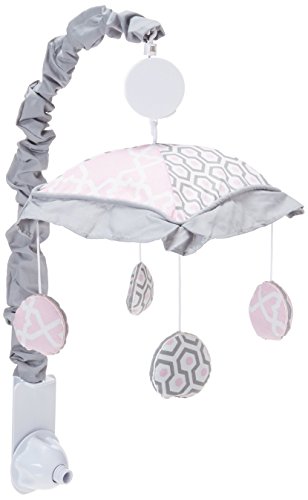 Image of GEENNY Musical Mobile, Pink Grey Bohemia Geometry, Multi-Colors, Crib
