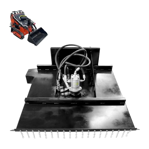 JaoRop M-RC 42 Mini Skid Steer Brush Cutter Attachment Fit for AGT Industrial Mini Skid Steer Black 88.9KG 42in Working Width