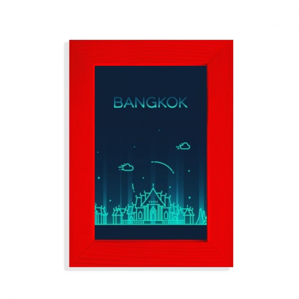 Cadre photo rouge Thai Culture Shadow Bangkok, finition artisanale
